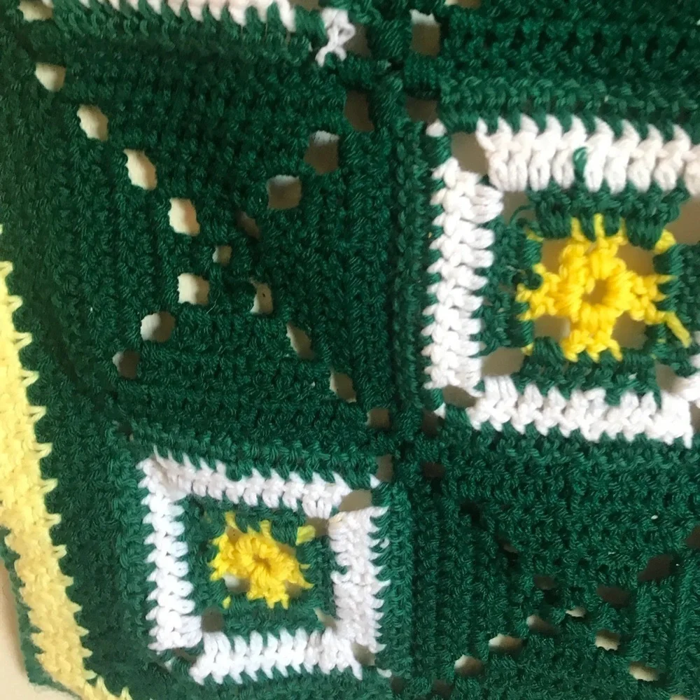 Rare Vintage 1970’s Handmade Crochet Blanket